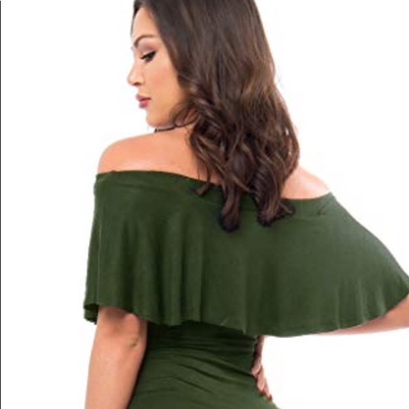 Women’s Ruffle Off the Shoulder Swimsuit Large - Picture 2 of 5